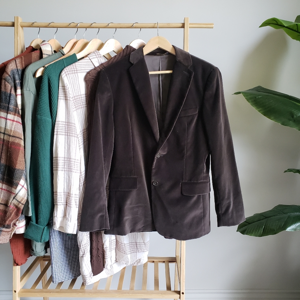 BANANA REPUBLIC Brown Suede Suit Jacket